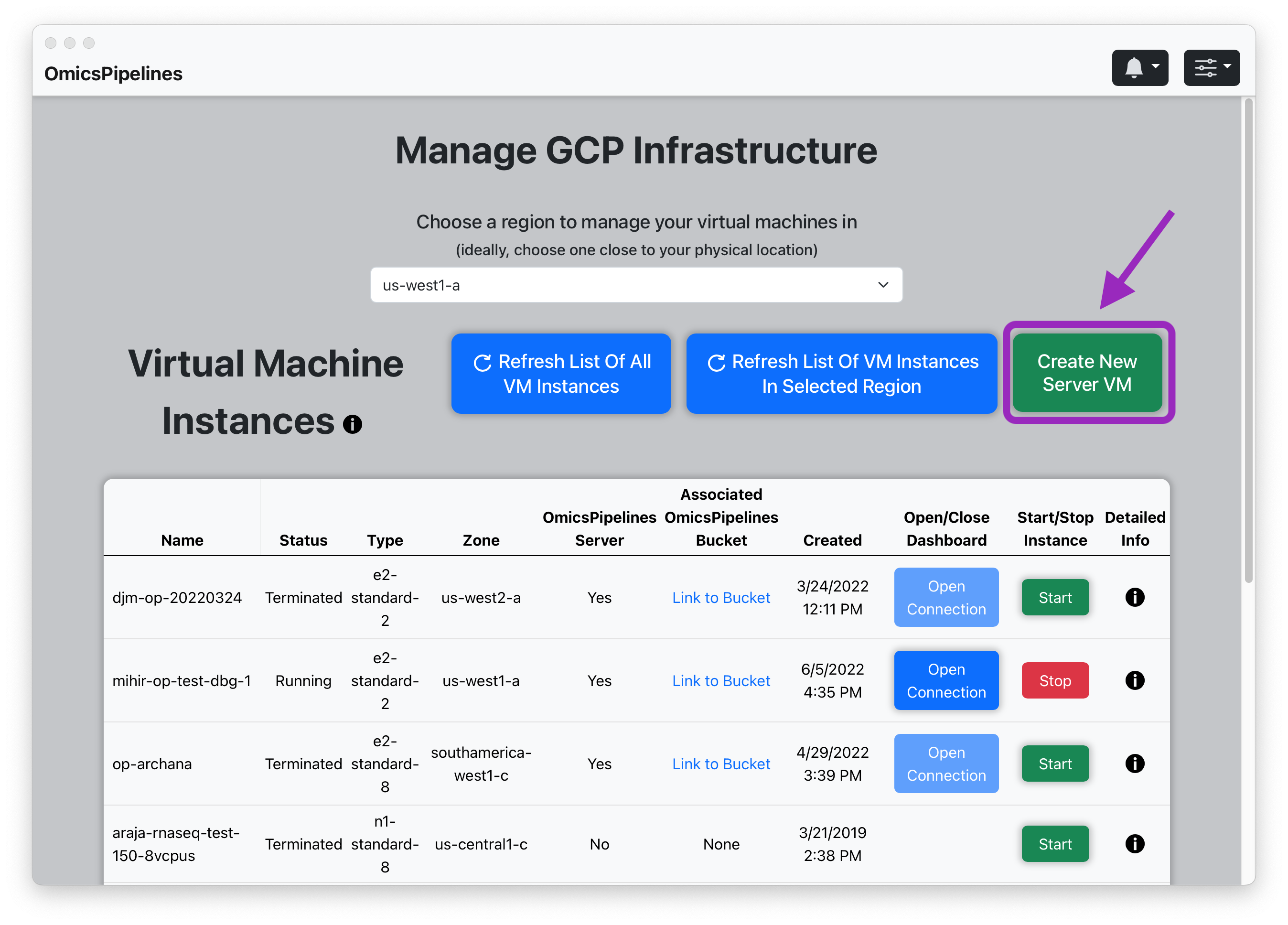 Creating a new virtual machine